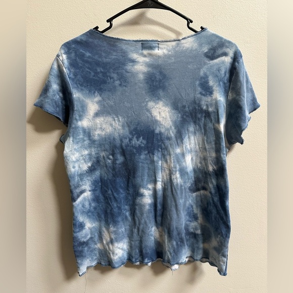 Y2K American Girl by Next Era Love Graffiti Blue Tie-Dye Top Women’s M/L(approx) - Picture 9 of 13